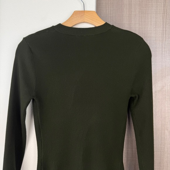 A.L.C Green Lara Ribbed Sweater Mini‎ Dress - Picture 9 of 12